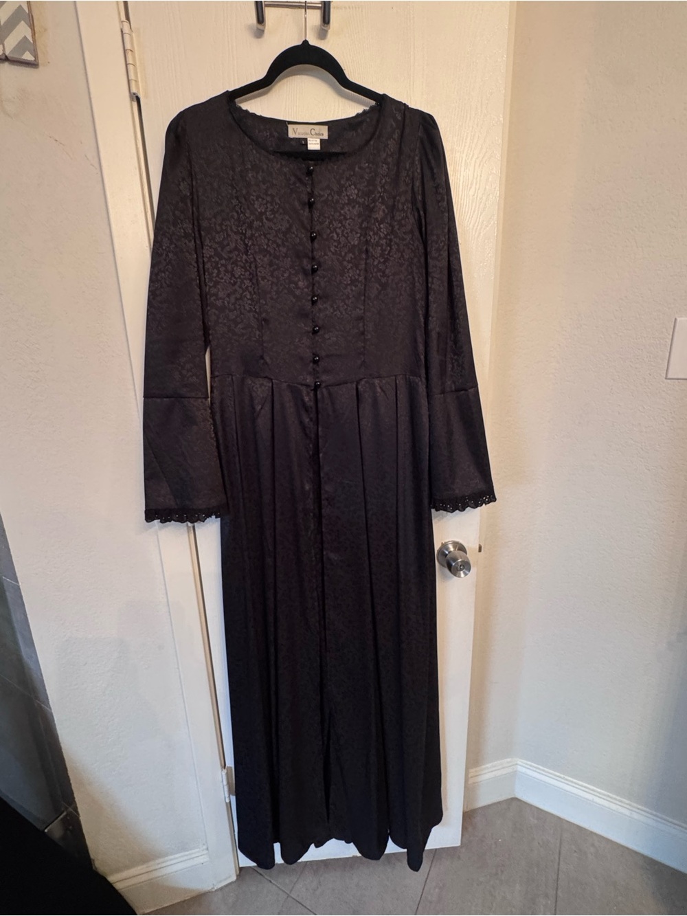 Victorian Style Black Long Sleeve Dress by Victorian Choice L